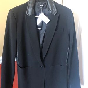 Premise leather trim blazer